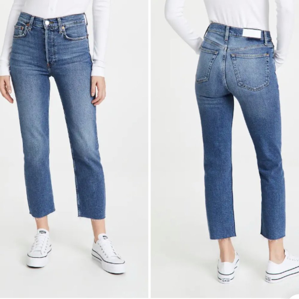 NWT $275 RE/DONE 70's Stovepipe Jeans True Indigo